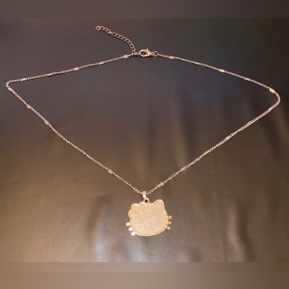 Hello Kitty Necklace 20 Inches heavy Cubic Zirconia 925k Brand New chain - Picture 5 of 6